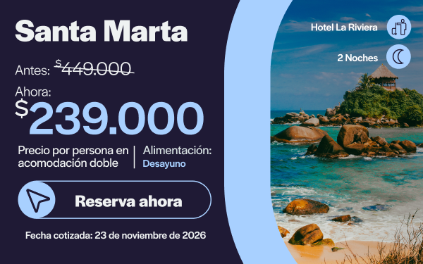 Oferta Santa Marta hotel del mes septiembre