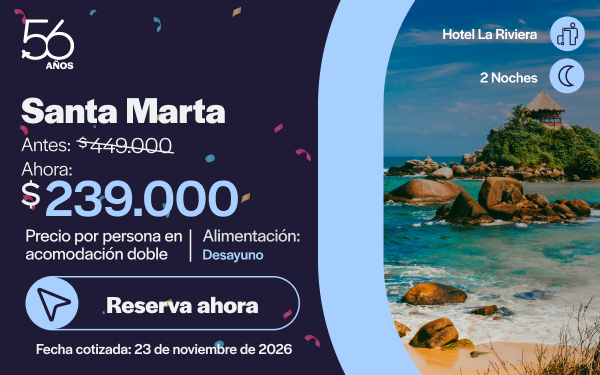 Oferta Santa Marta hotel del mes septiembre